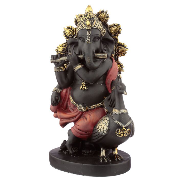 Ganesh Figurina con Piffero e Pavone