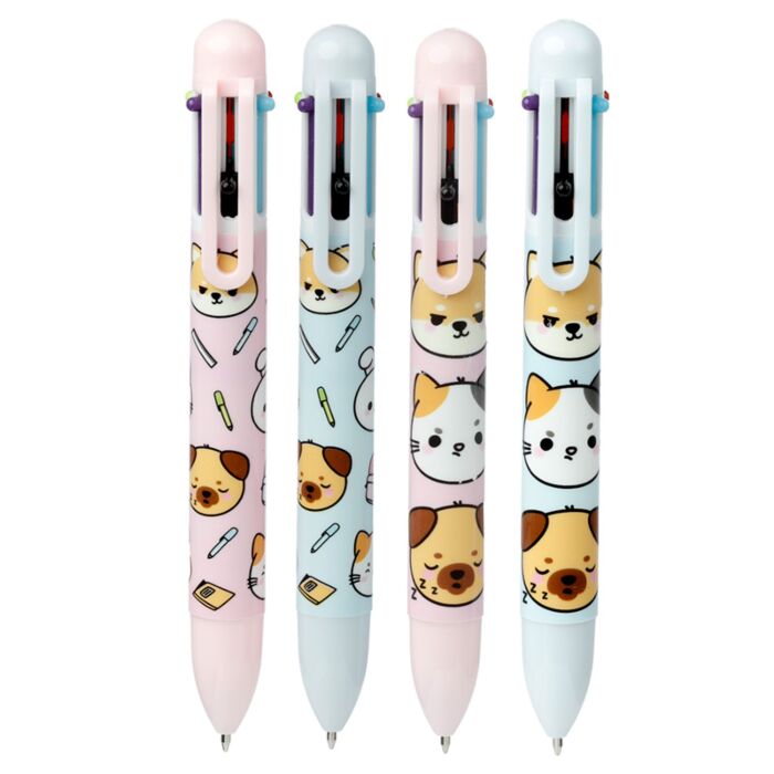 Penna Multicolore (6 Colori) - Animali Dolci