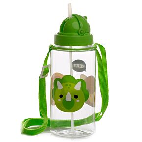 Borraccia per Bambini con Cannuccia 450ml - Dinosauro - Animali Dolci