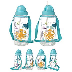 Borraccia per Bambini con Cannuccia 450ml - Animali Marini