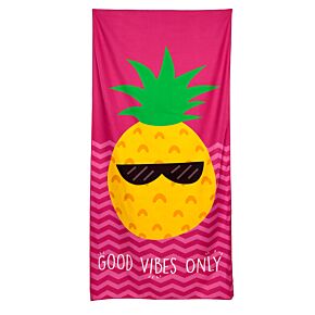 Telo Mare in Microfibra - Ananas - Good Vibes Only