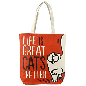 Borsa in Cotone - Simon's Cat - Life is Great Cat's are Better