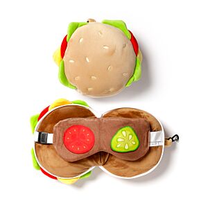 Cuscino da Viaggio con Maschera Relaxeazzz - Hamburger - Fast Food