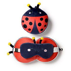 Cuscino da Viaggio con Maschera Relaxeazzz - Coccinella - Animali Dolci