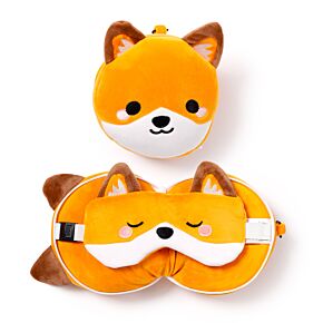 Cuscino da Viaggio con Maschera Relaxeazzz - Finnick la Volpe - Animali Dolci