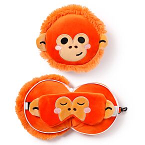 Cuscino da Viaggio con Maschera Relaxeazzz - Orango Tango - Animali Dolci