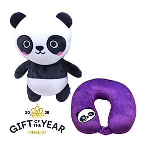 Cuscino da Viaggio con Peluche 2 in 1 - Susu il Panda - Swapseazzz