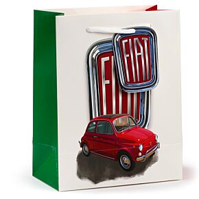 Busta Regalo - Fiat 500 Retro - Rosso e Bianco - M