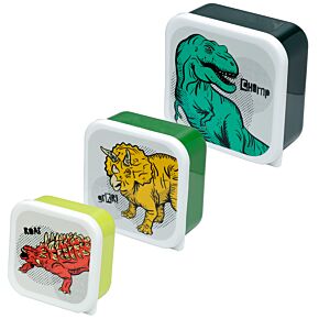 Set di 3 Contenitori per Alimenti M/L/XL - Dinosauri - Dinosauria