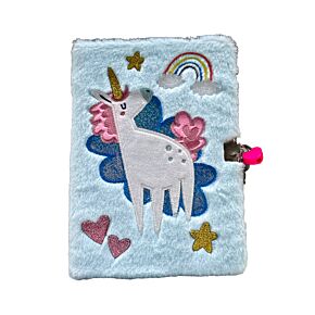 Quaderno A5 con Peluche e Lucchetto - Unicorno Magico