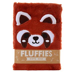 Memo con Copertina in Peluche - Panda Rosso - Animali Dolci - Formato A5