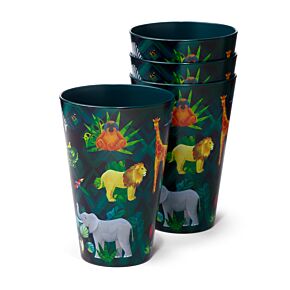 Set di 4 Bicchieri da Picnic in rPET 450ml - Animal Kingdom