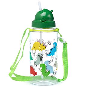 Borraccia per Bambini con Cannuccia 450ml - Baby Dinosauri - Dinosauria