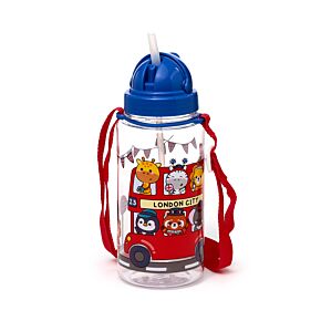 Borraccia per Bambini con Cannuccia 450ml - Animali Dolci - Autobus Londinese