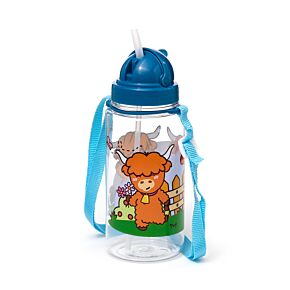 Borraccia per Bambini con Cannuccia 450ml - Bue Scozzese - Animali Dolci