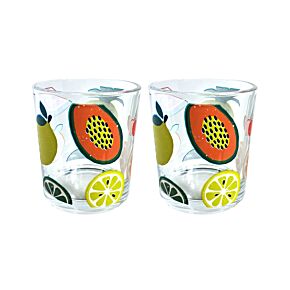 Set di 2 Bicchieri Tumbler in Vetro - Frutta Estiva