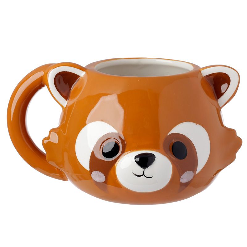 Tazza in Ceramica a Forma di Testa di Panda Rosso - Animali Dolci